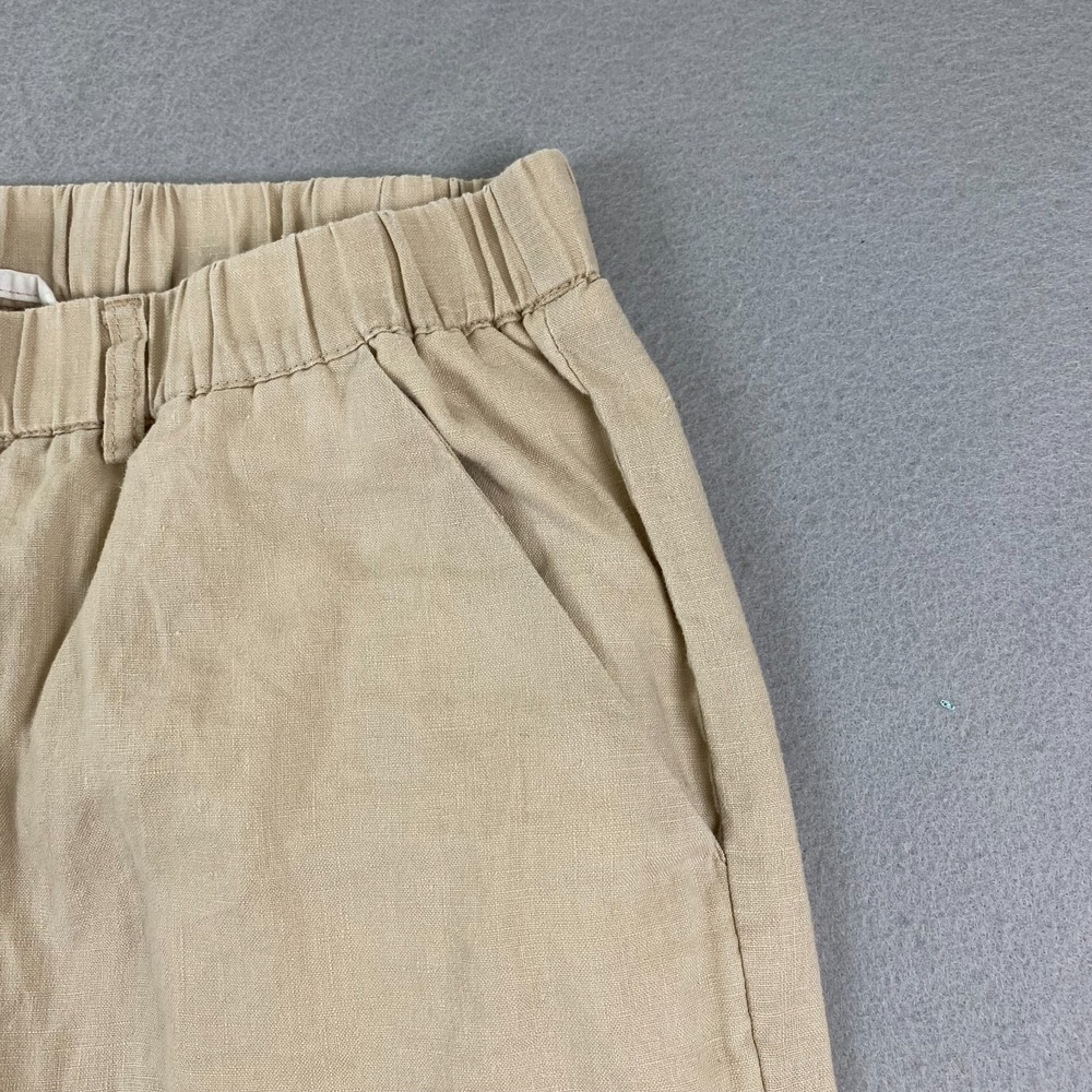 Quince Women European Linen Pants M Driftwood M Elastic Waist Cropped 25" - Picture 3 of 12